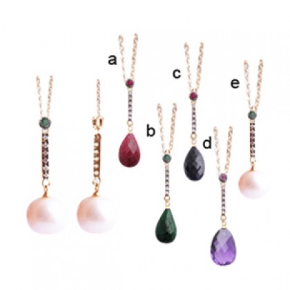 GEMSTONE 14 KT PIRLANTALI KOLYE UÇLARI