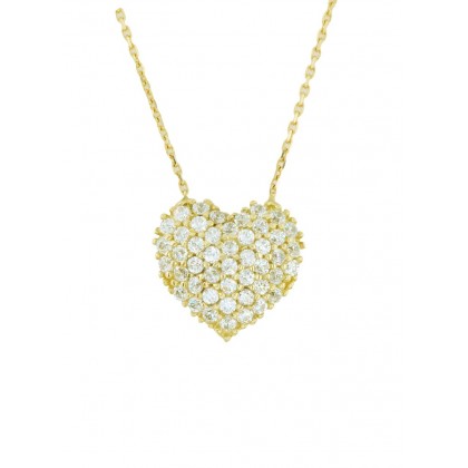 GEMSTONE ZİRKONLU KALP KOLYE 
