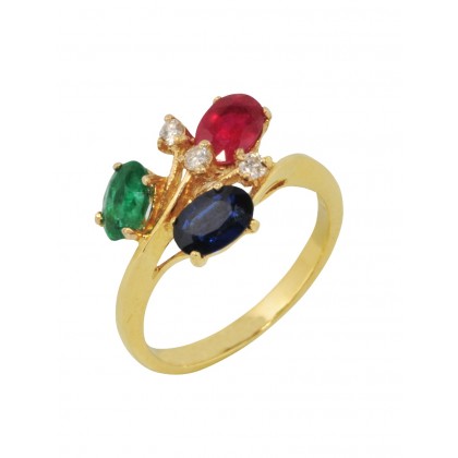 GEMSTONE 14 KT PIRLANTALI KOKTEYL YUZUK