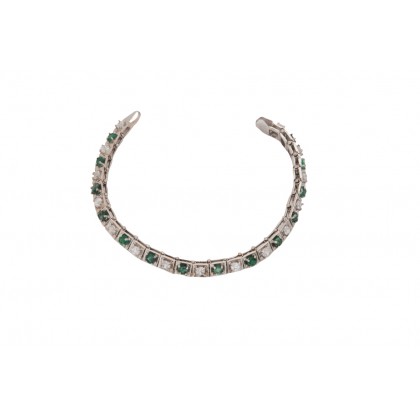 GEMSTONE 925 GÜMÜŞ ZÜMRÜT ZİRKON BİLEKLİK