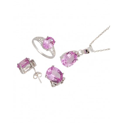 GEMSTONE PEMBE KUVARS SET