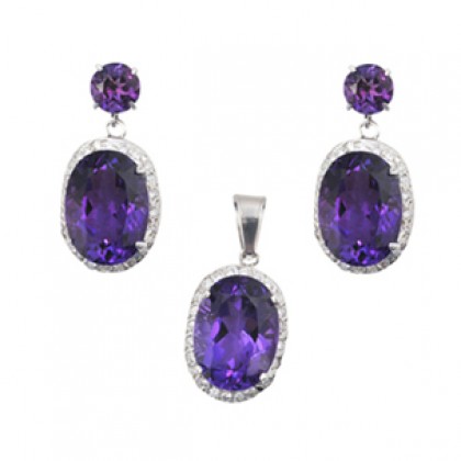 GEMSTONE 925 GÜMÜŞ AMETİST SET