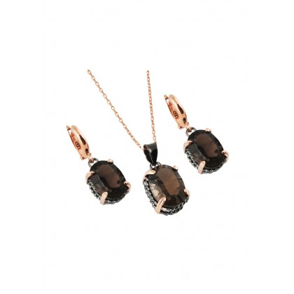 GEMSTONE SMOKEY KUVARS SET (BURGULU)