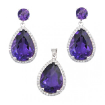 GEMSTONE 925 GÜMÜŞ AMETİS SET