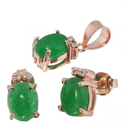 GEMSTONE 925 YEŞİM TAŞLI SET